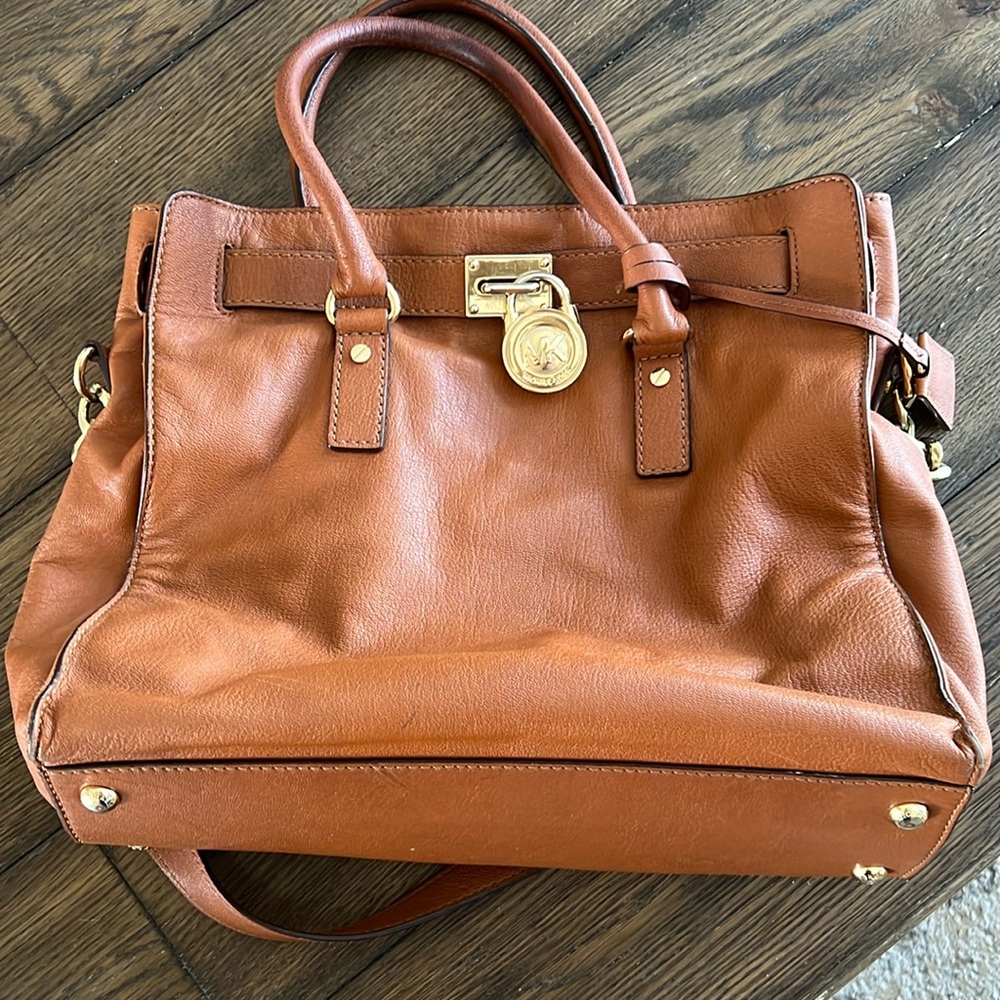 Michael Kors cognac leather purse
